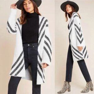 Anthropologie Valia Eyelash Open Front Cardigan Sweater Jacket Medium